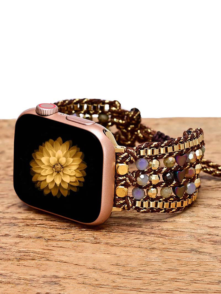 5-Link Bohemian Natural Spar Handwoven Band