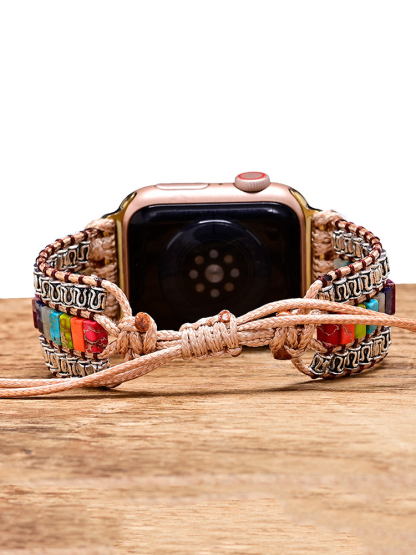 3-Link Bohemian Rectangle Natural Stone Handwoven Band