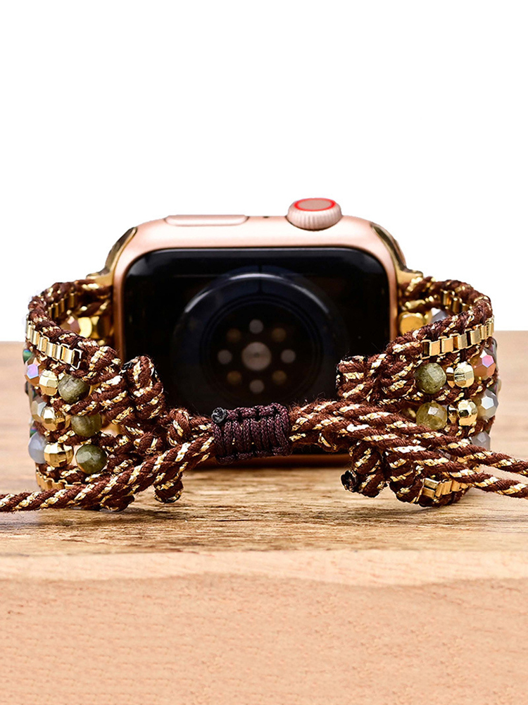 5-Link Bohemian Natural Spar Handwoven Band