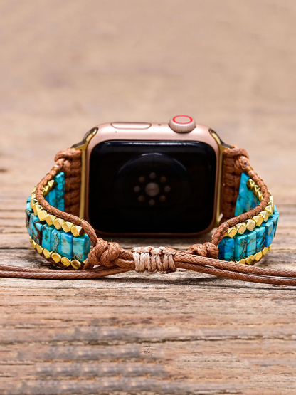 Bohemian Short Rectangle Natural Stone Handwoven Band