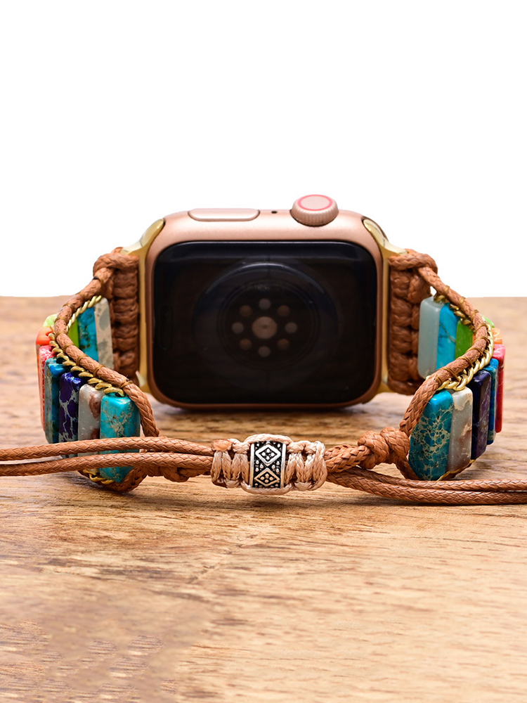 Bohemian Colorblock Natural Stone Handwoven Band