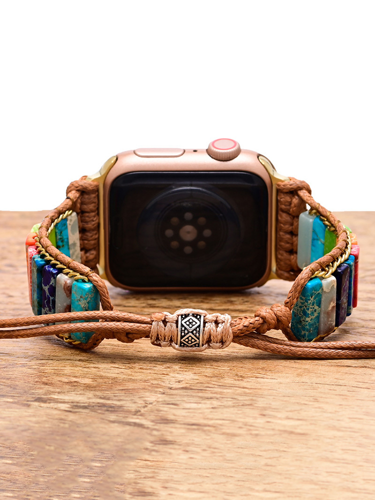 Bohemian Colorblock Natural Stone Handwoven Band