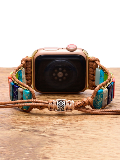 Bohemian Colorblock Natural Stone Handwoven Band