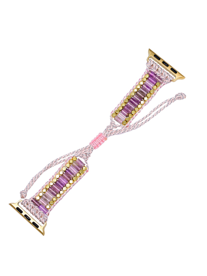 Bohemian Short Cylinder Natural Stone Handwoven Band