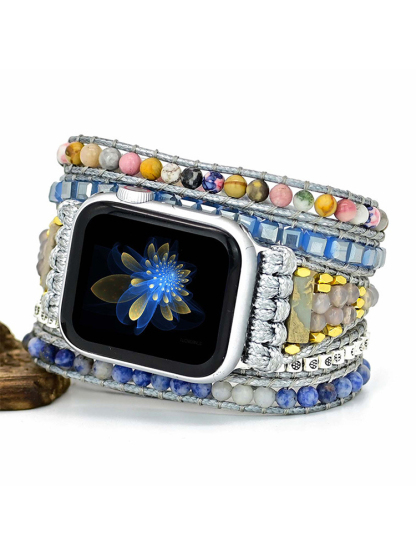 5-loop Bohemian Natural Stone Love Buckle Handwoven Band