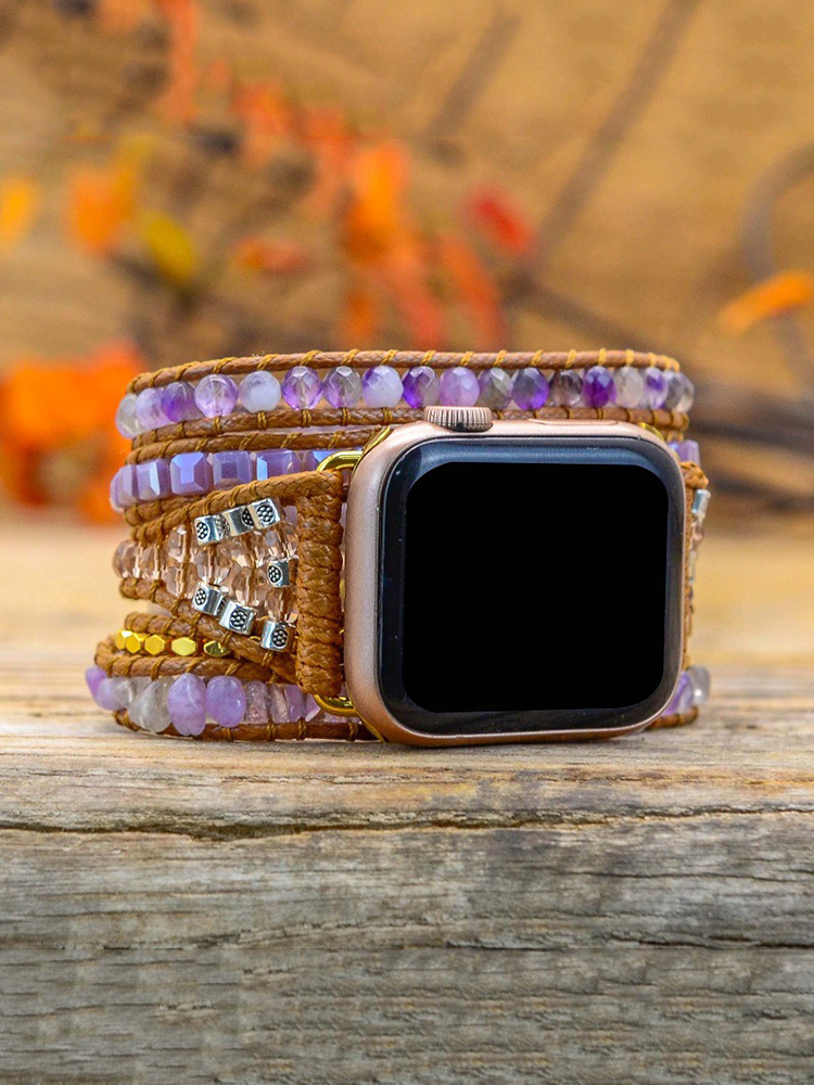 5-loop Bohemian Natural Stone Pig Nose Buckle Handwoven Band