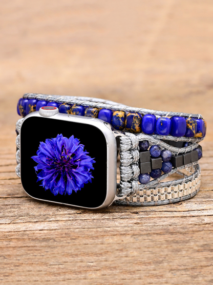 3-loop Bohemian Natural Stone Square Buckle Handwoven Band