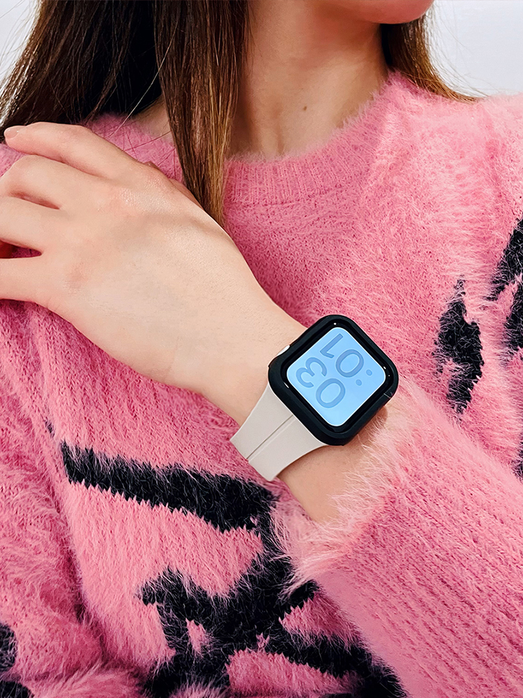 Lightweight Magnetic Folding Buckle Silicone Band for Apple Watch