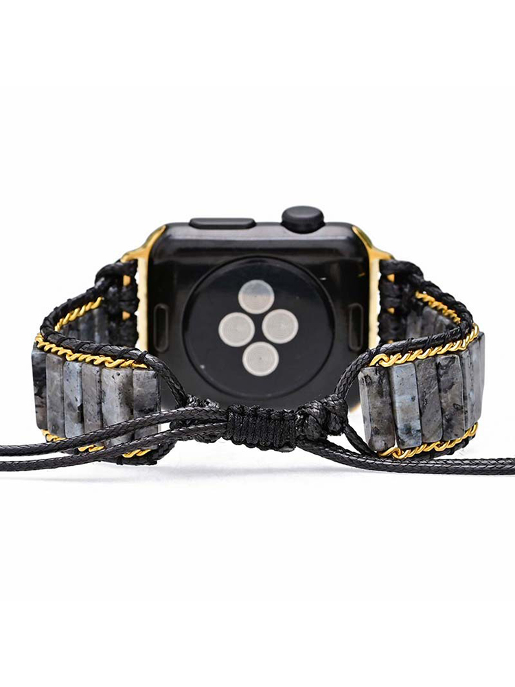 Bohemian Rectangle Natural Stone Handwoven Apple Watch Band