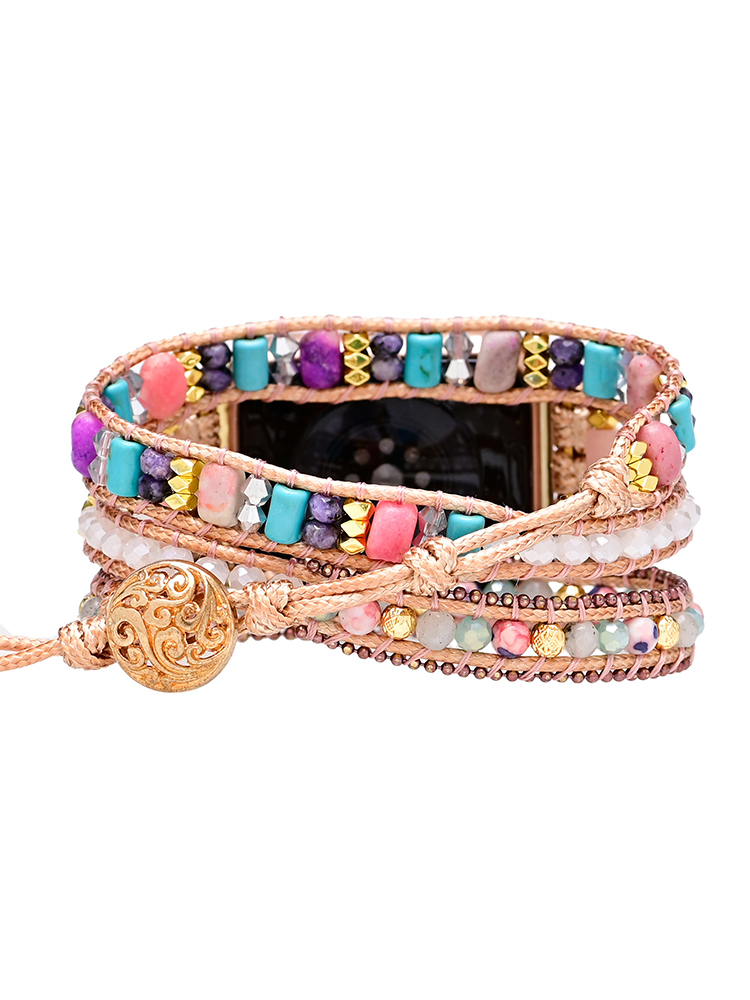 3-loop Bohemian Natural Stone Handwoven Band