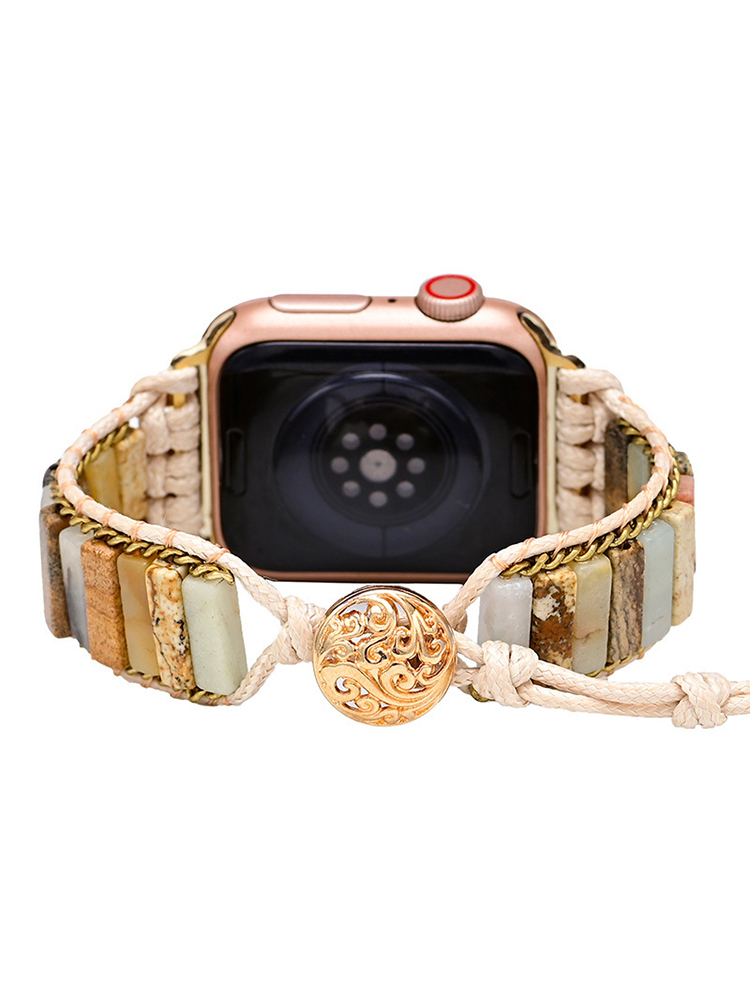 Bohemian Colorblock Natural Stone Handwoven Band