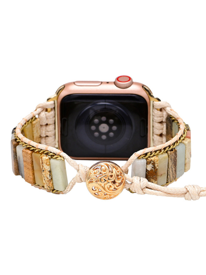 Bohemian Colorblock Natural Stone Handwoven Band