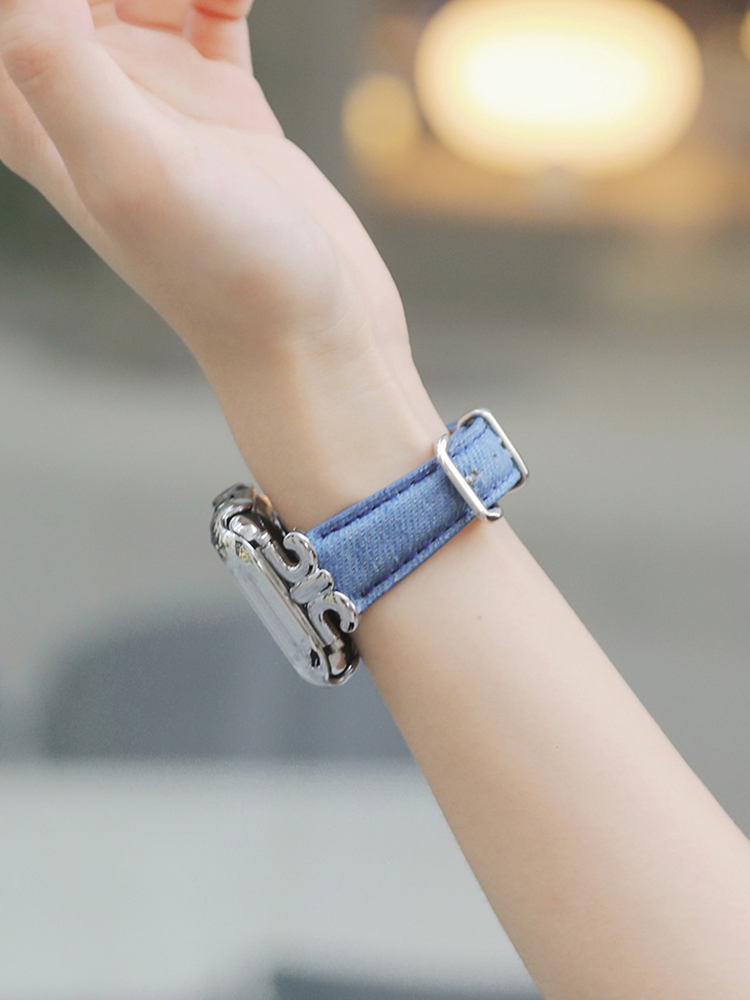 Triumphal arch Denim Color Leather Band
