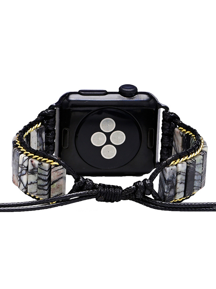 Bohemian Rectangle Natural Stone Handwoven Band