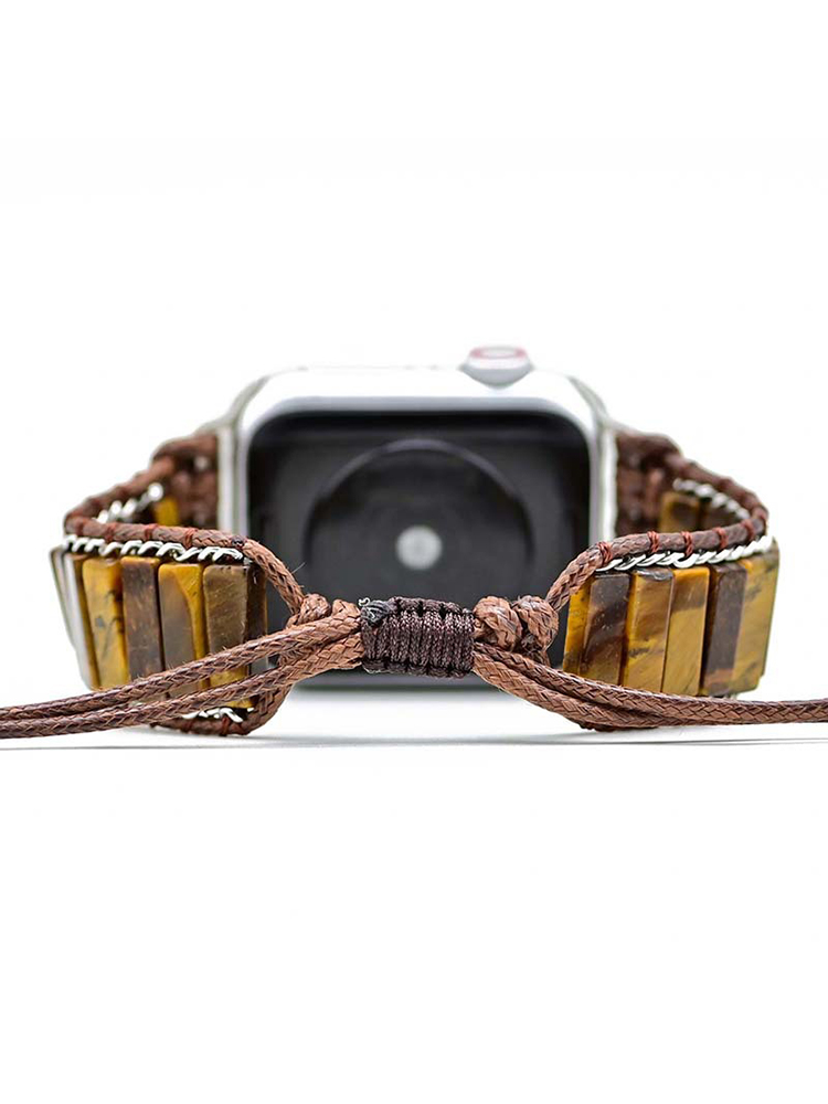 Bohemian Rectangle Natural Stone Handwoven Apple Watch Band
