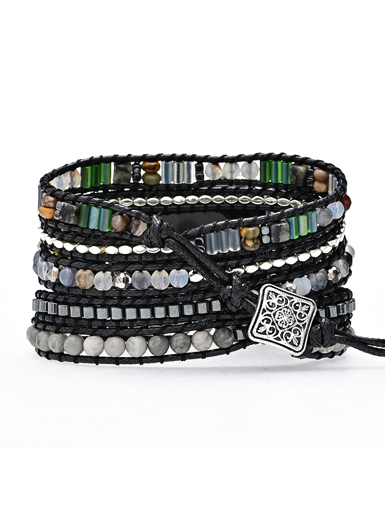 5-loop Bohemian Natural Stone Handwoven Apple Watch Band