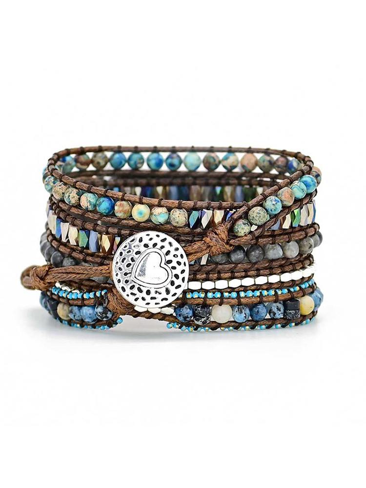 5-loop Bohemian Natural Stone Handwoven Apple Watch Band