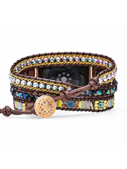3-loop Bohemian Natural Stone Handwoven Band