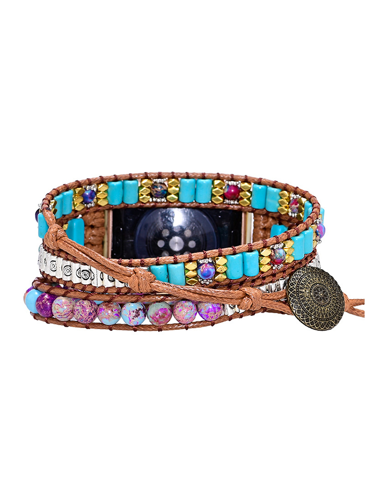 3-loop Bohemian Natural Stone Handwoven Band