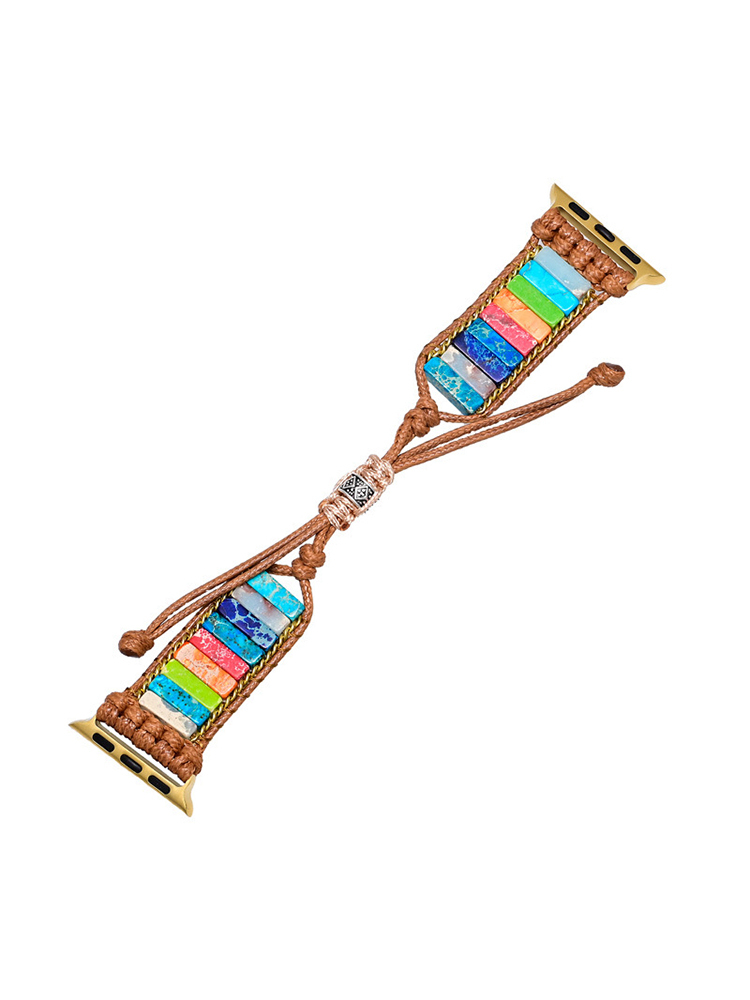 Bohemian Colorblock Natural Stone Handwoven Band