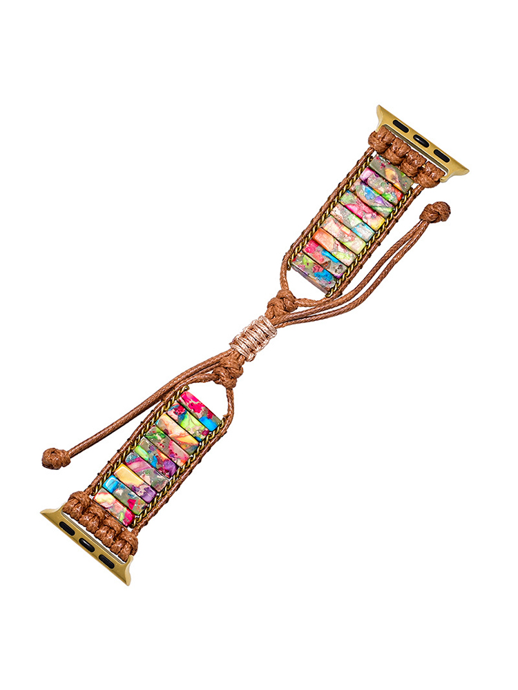 Bohemian Colorblock Natural Stone Handwoven Band