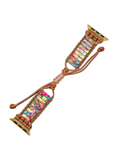 Bohemian Colorblock Natural Stone Handwoven Band