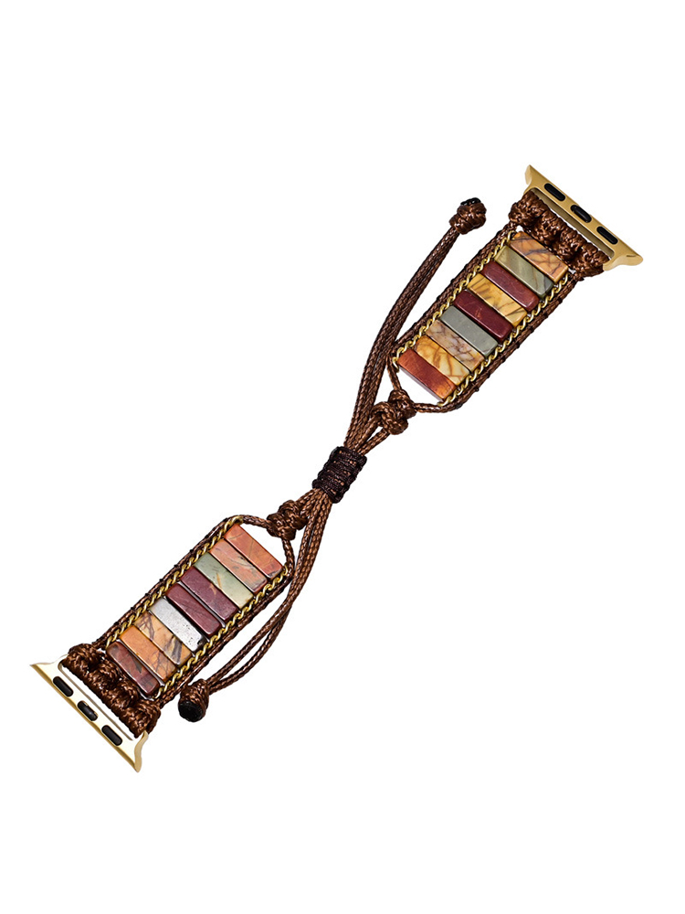 Bohemian Colorblock Natural Stone Handwoven Band