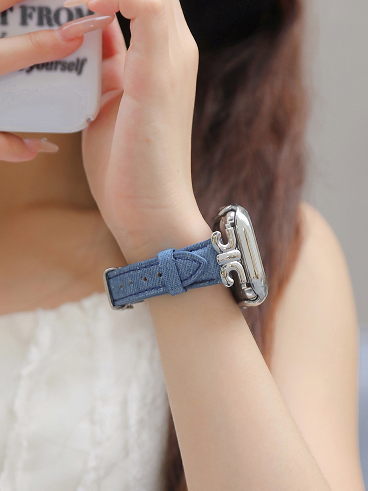 Triumphal arch Denim Color Leather Band