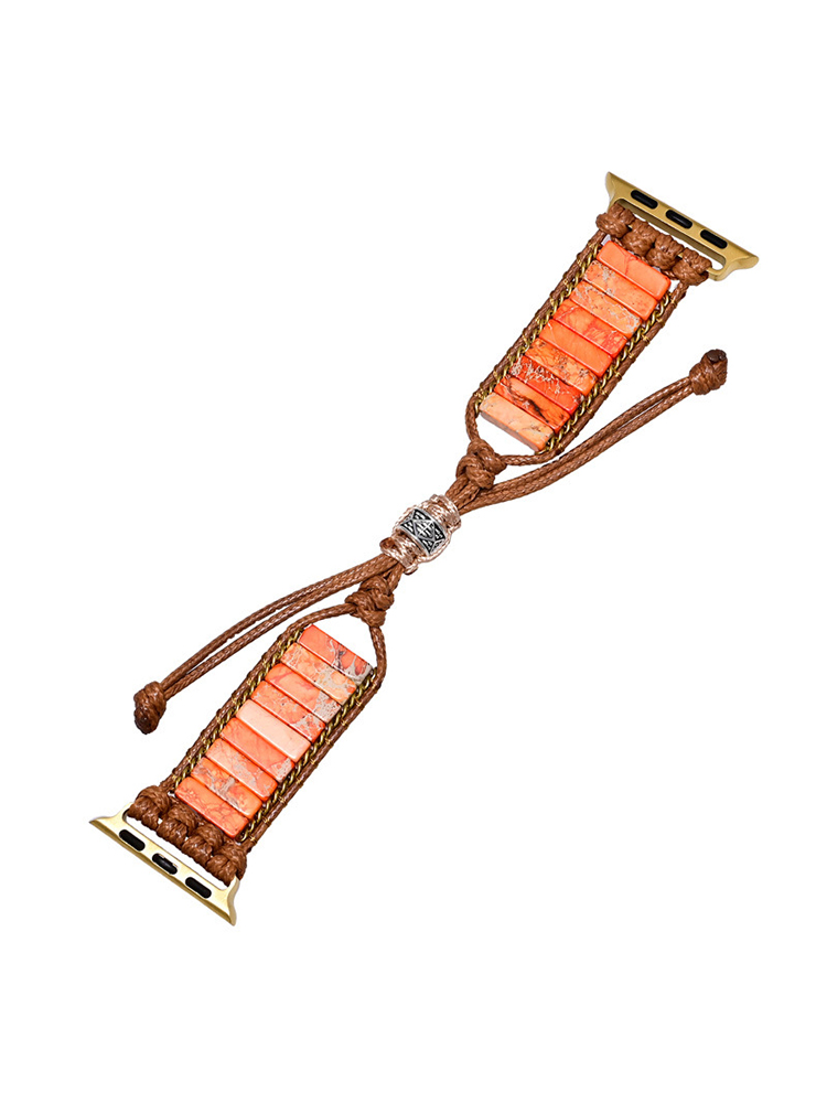 Bohemian Rectangle Natural Stone Handwoven Band