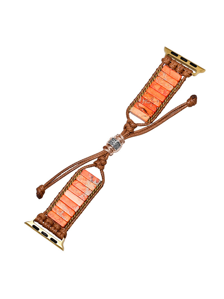 Bohemian Rectangle Natural Stone Handwoven Band