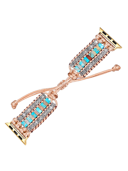 3-Link Bohemian Rectangle Natural Stone Handwoven Band