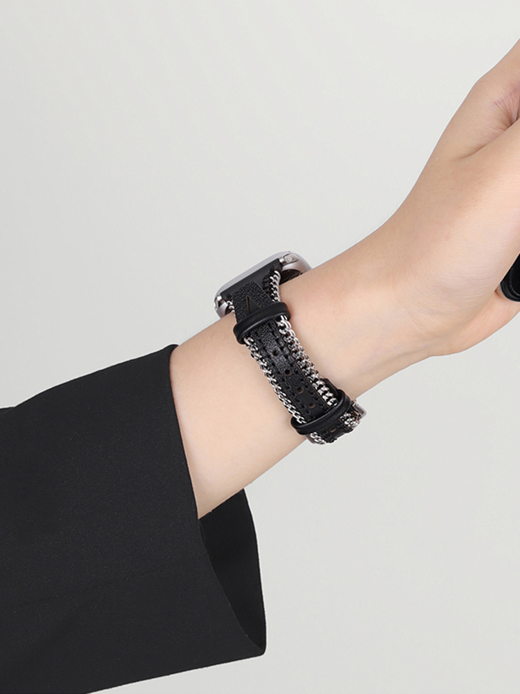 Chain Edge Leather Band