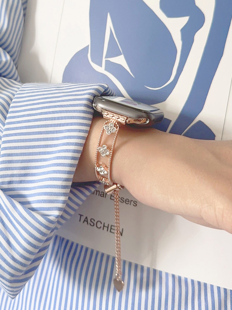 Four Leaf Clover Hollow Bracelet Stainless Steel Band