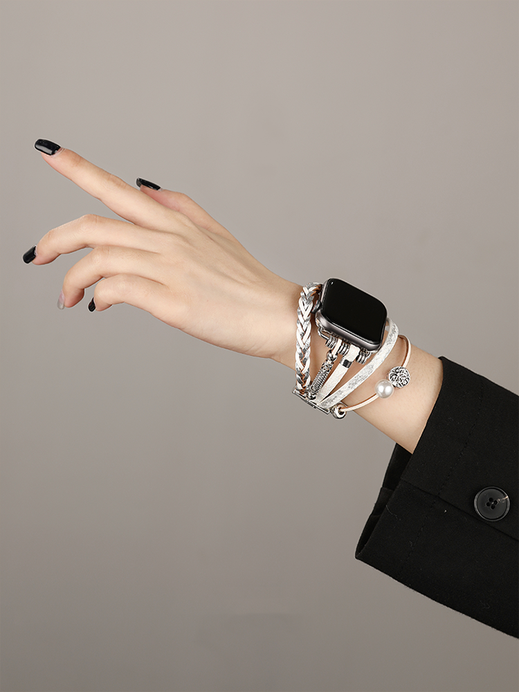 National Wind Hand-woven Leather Band for Apple Watch