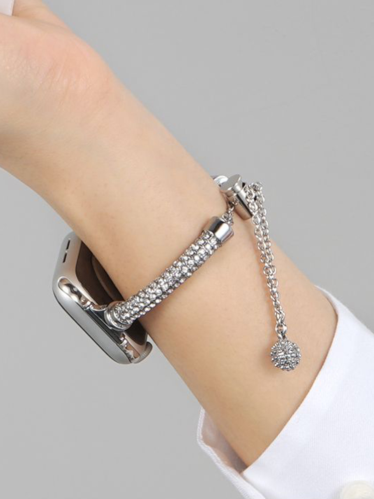 Slim Rhinestone Cylinder Bracelet Band for Apple Watch