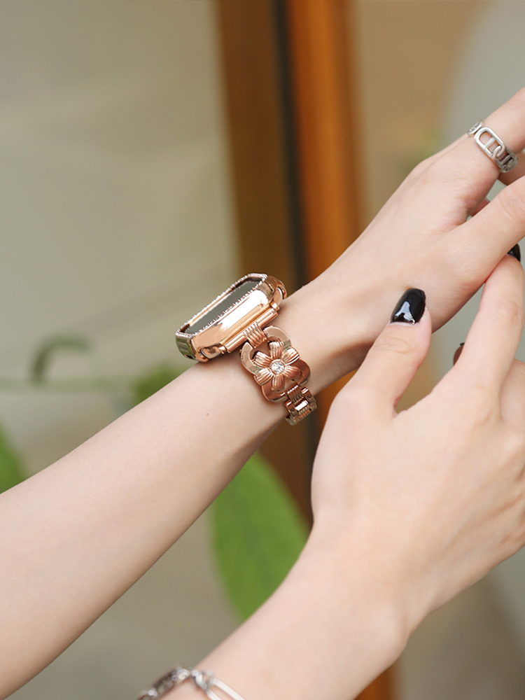 Six Petal Flower Stainless Steel Band