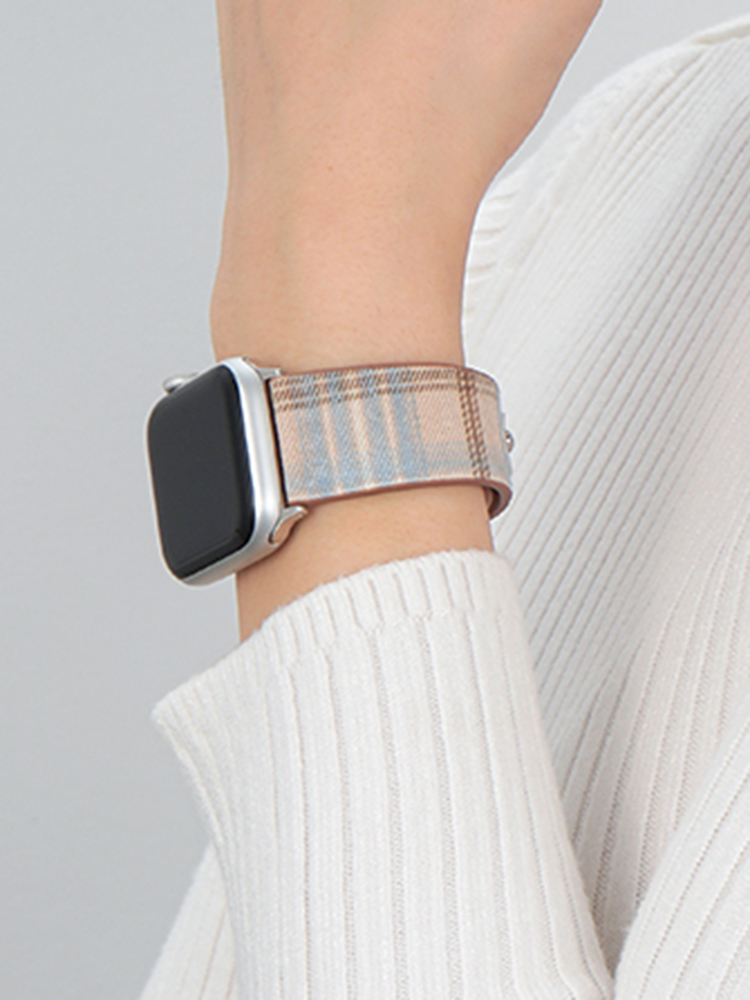Plaid Nylon Leather Band for Apple Watch
