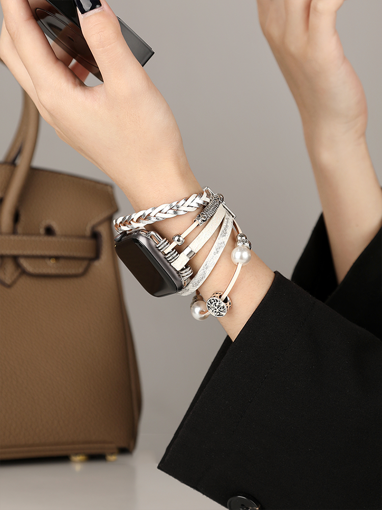 National Wind Hand-woven Leather Band for Apple Watch