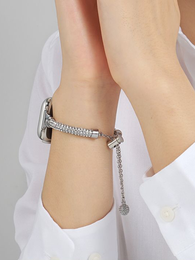 Slim Rhinestone Cylinder Bracelet Band for Apple Watch