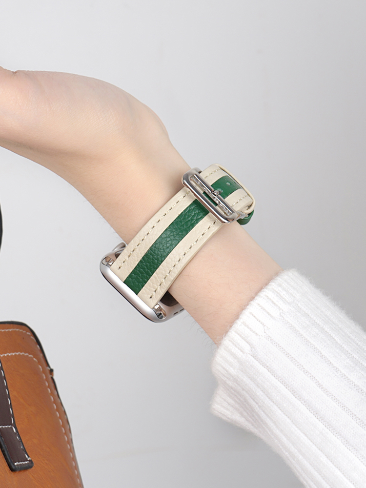 Vertical Stripes Leather Band for Apple Watch