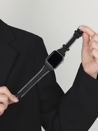 Chain Edge Leather Band