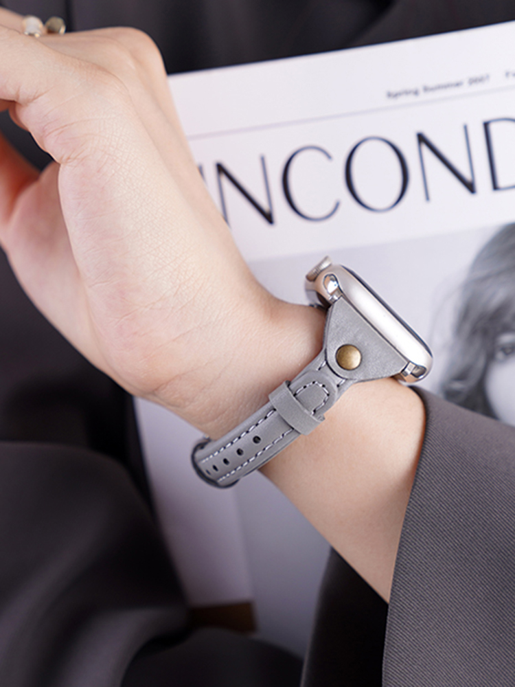 Slim T-shaped Leather Band for Apple Watch