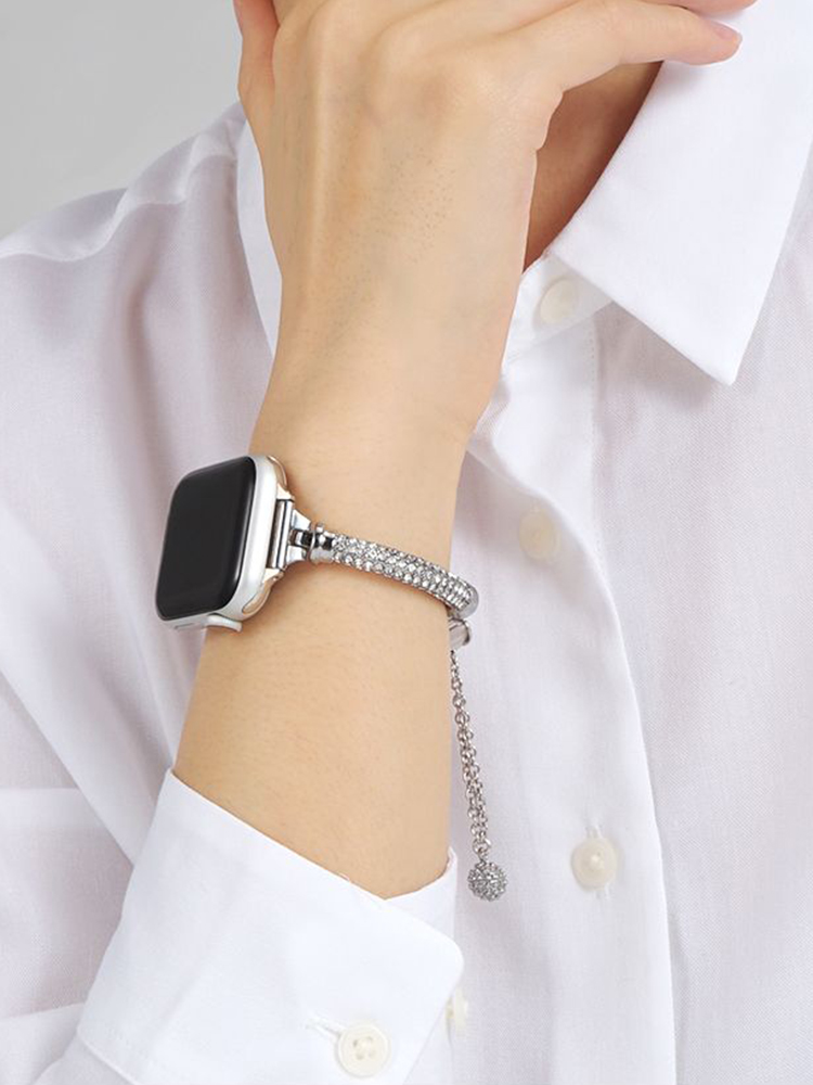 Slim Rhinestone Cylinder Bracelet Band for Apple Watch