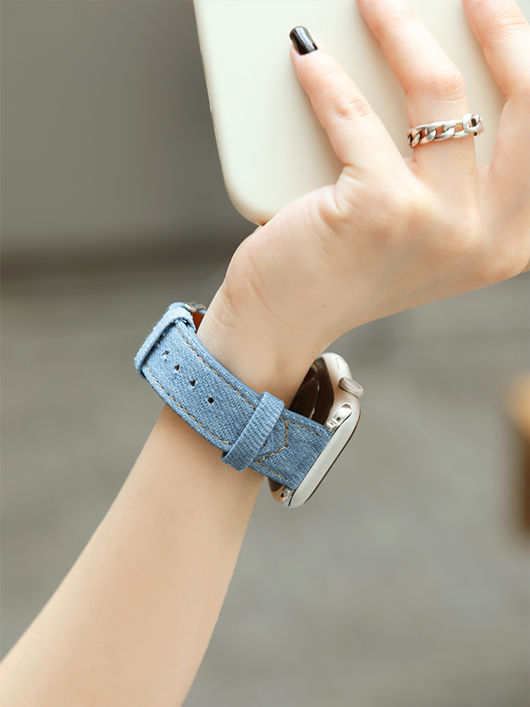 Vintage Denim Leather Band