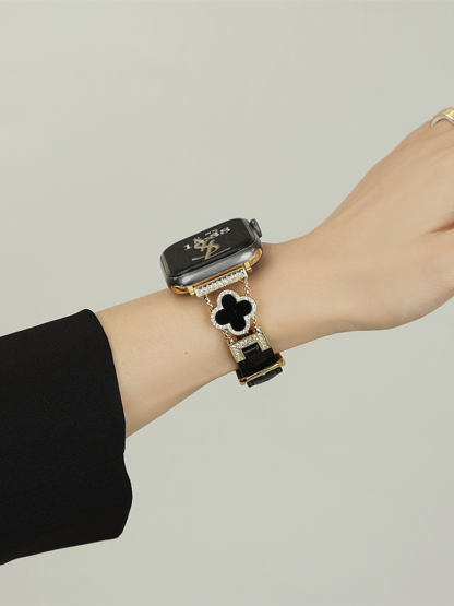 Four-leaf Clover Link Leather Band