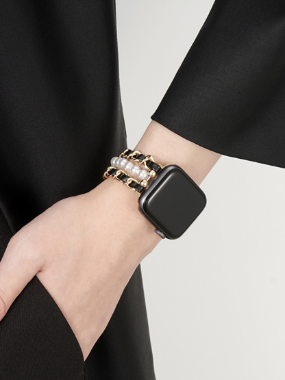 Pearl Chain Design 3-Chain Stainless Steel Band