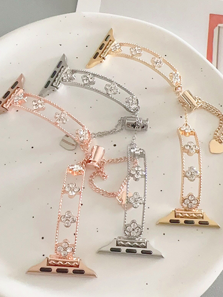 Four Leaf Clover Hollow Bracelet Stainless Steel Band