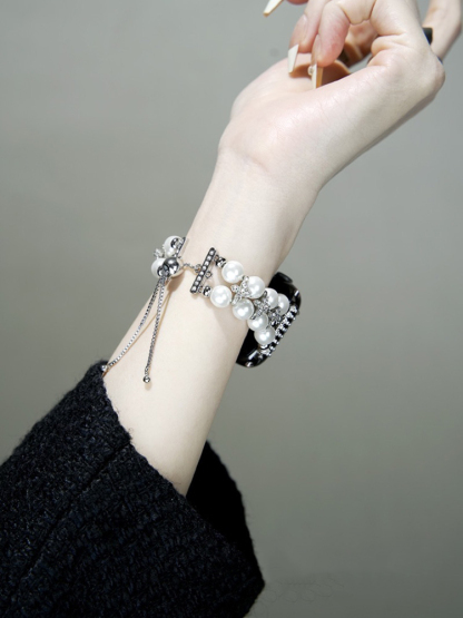 Double-row Chain Pearl Agate Watch Band