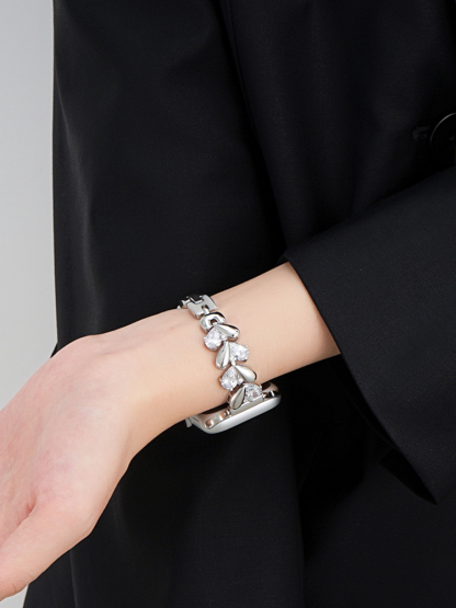 Love Petals Zircon Stainless Steel Band