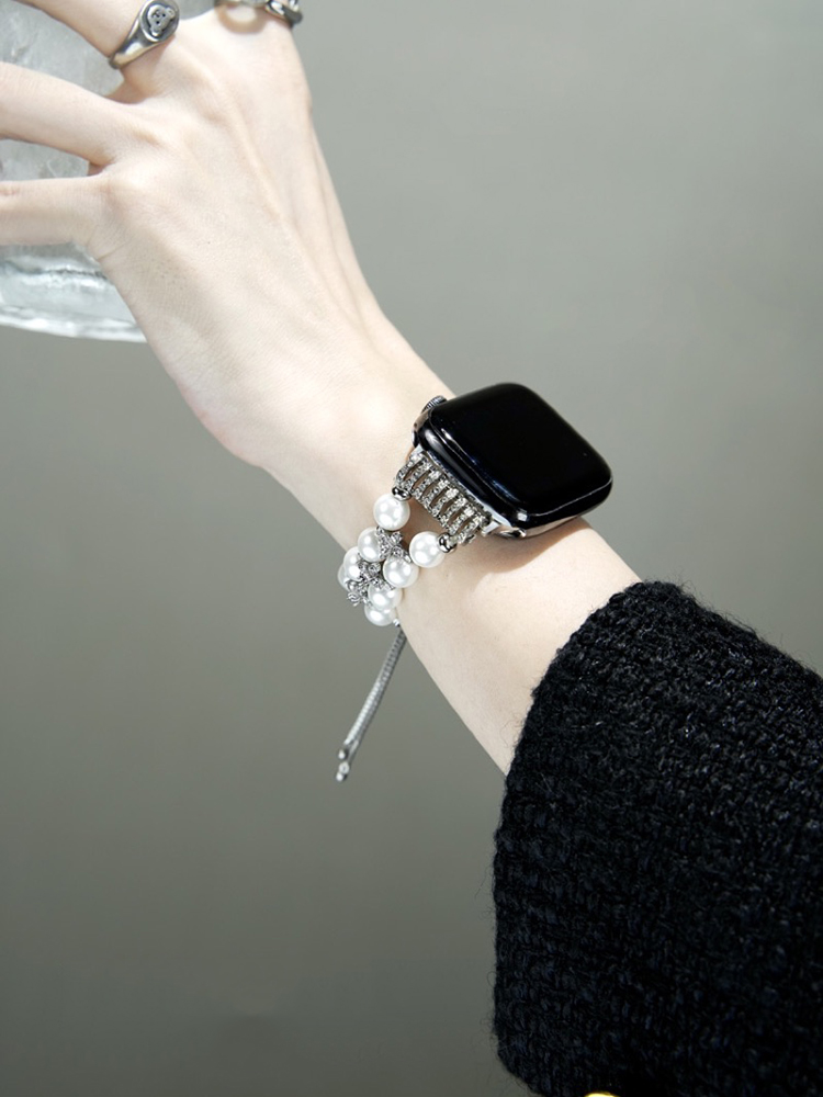 Double-row Chain Pearl Agate Watch Band